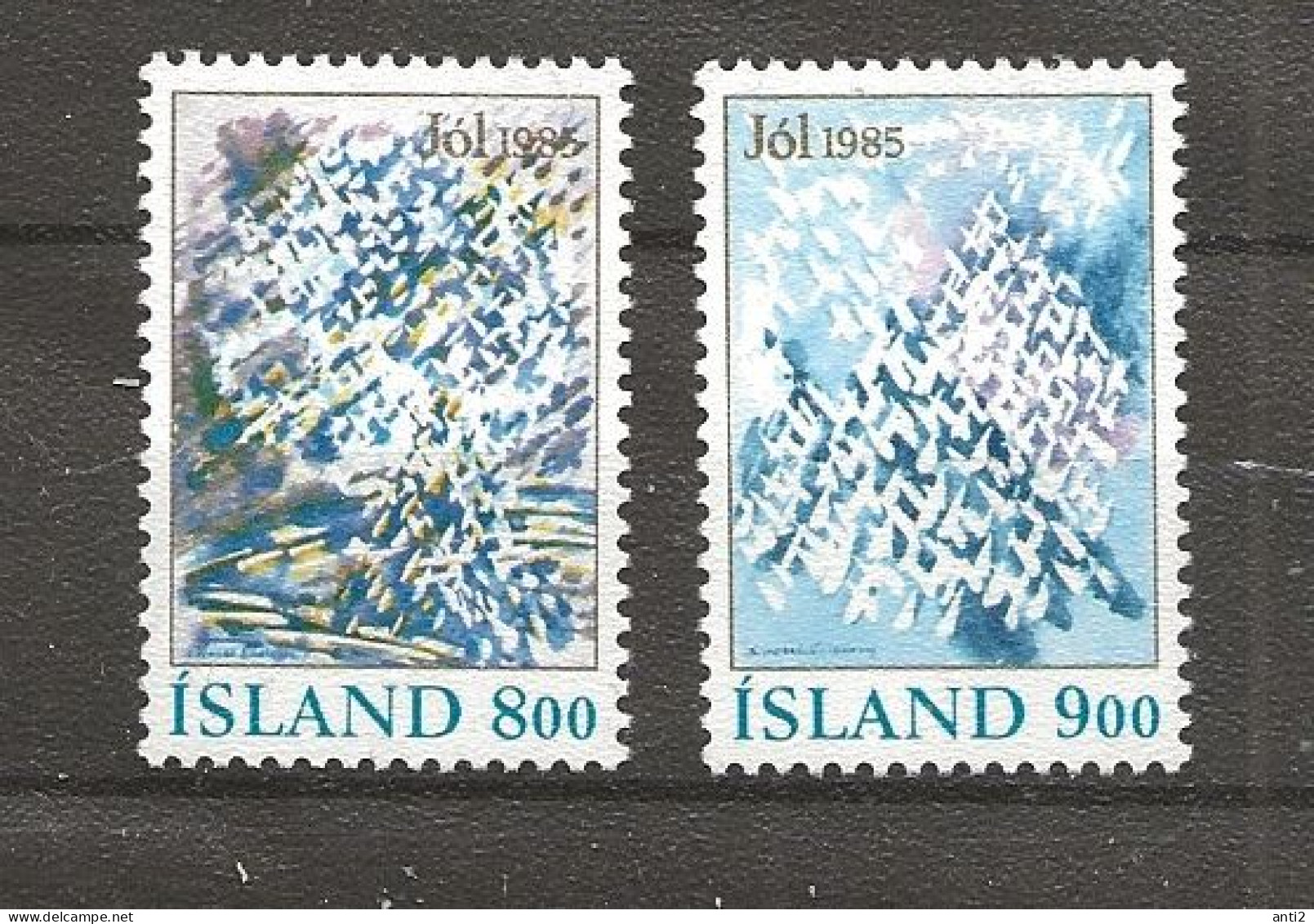 Iceland Island 1985 Christmas - Snow Crystals In Sunlight MI 642-643 MNH(**) - Unused Stamps