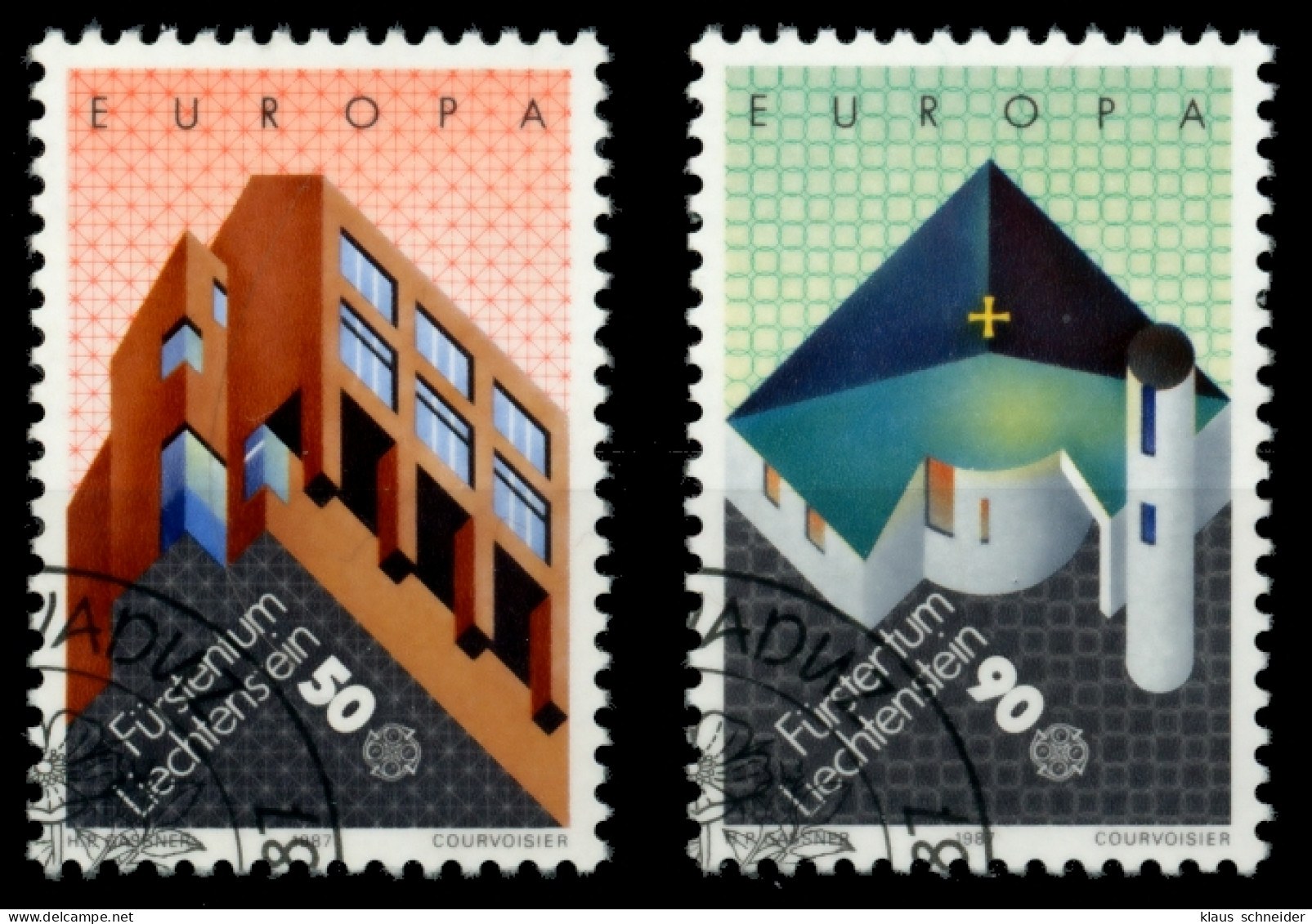 LIECHTENSTEIN 1987 Nr 916-917 Gestempelt SB4A0AA - Used Stamps