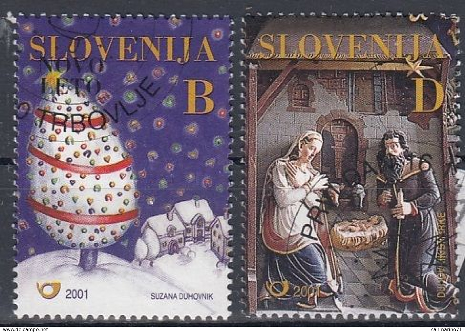 SLOVENIA 373-374,used,hinged - Christmas