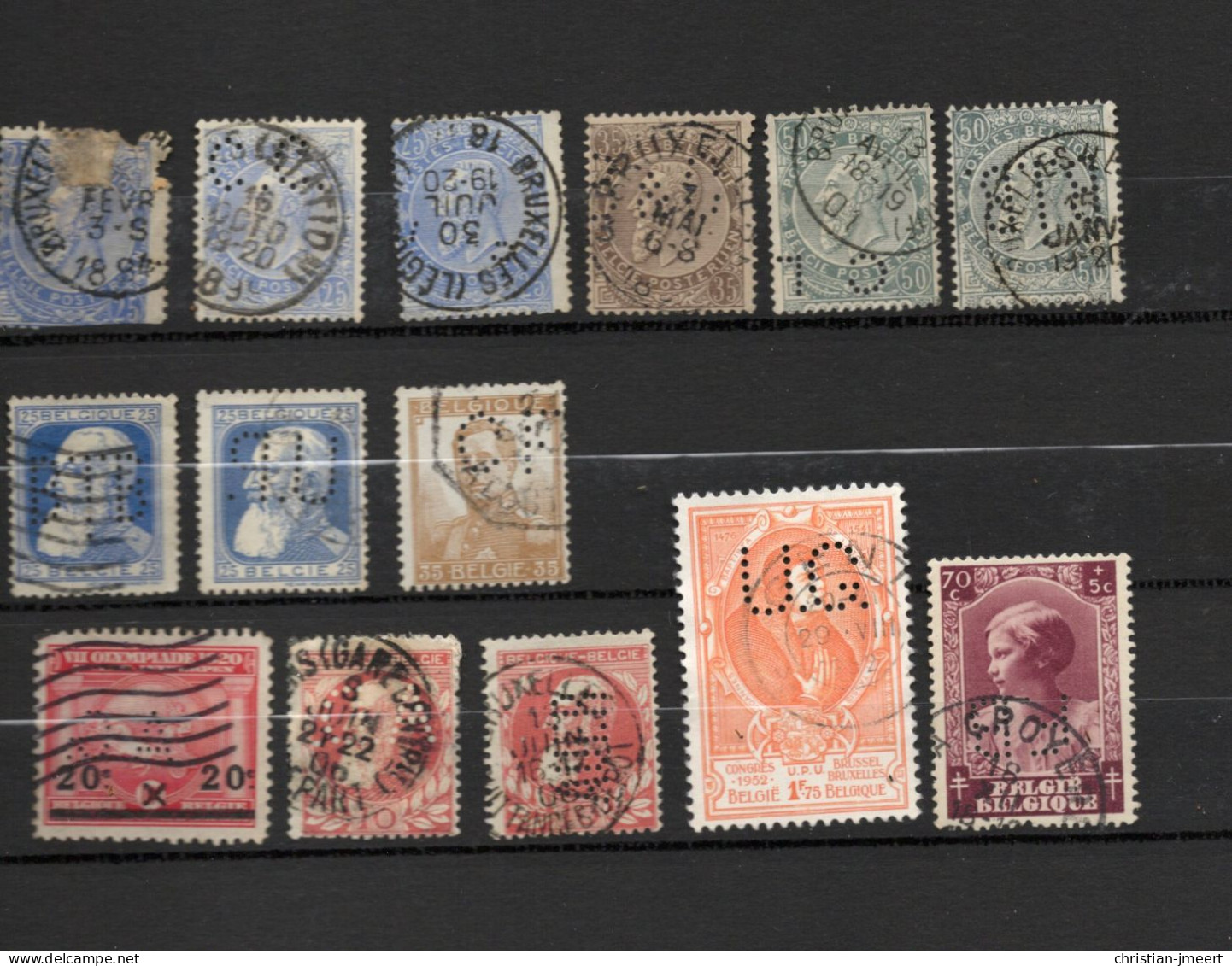 Perforés Belgique  14 Timbres - Non Classés