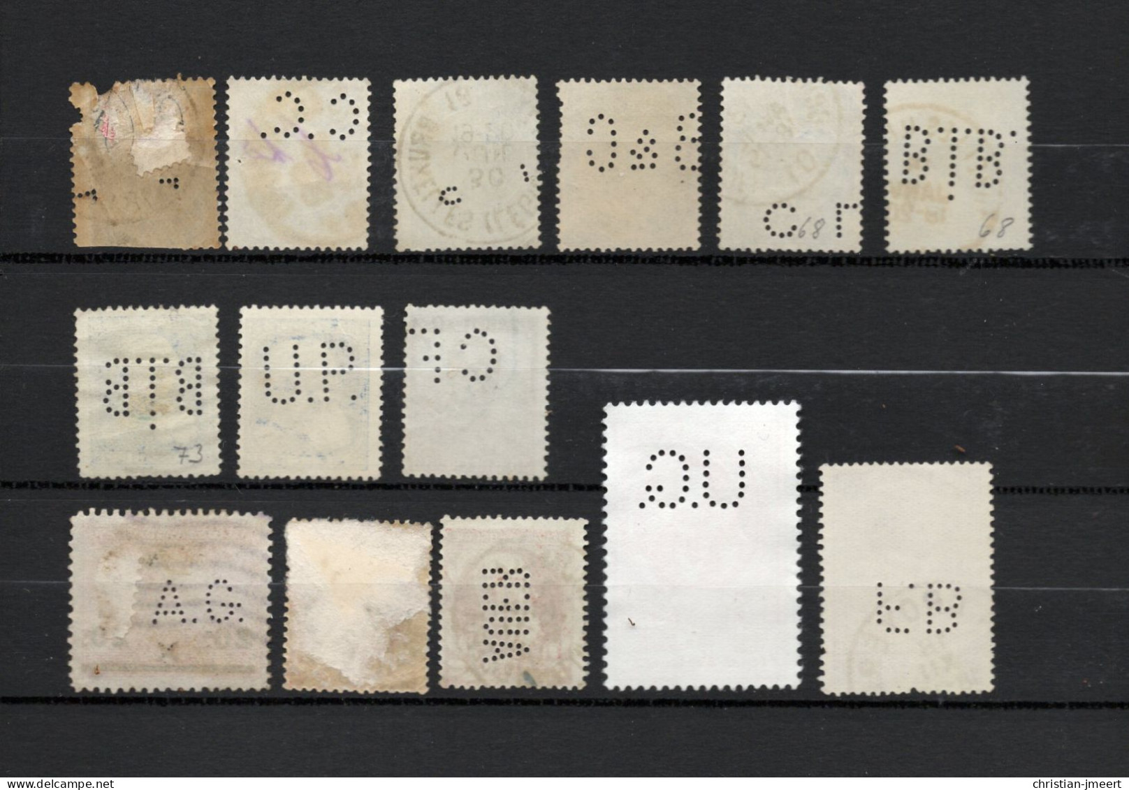 Perforés Belgique  14 Timbres - Unclassified