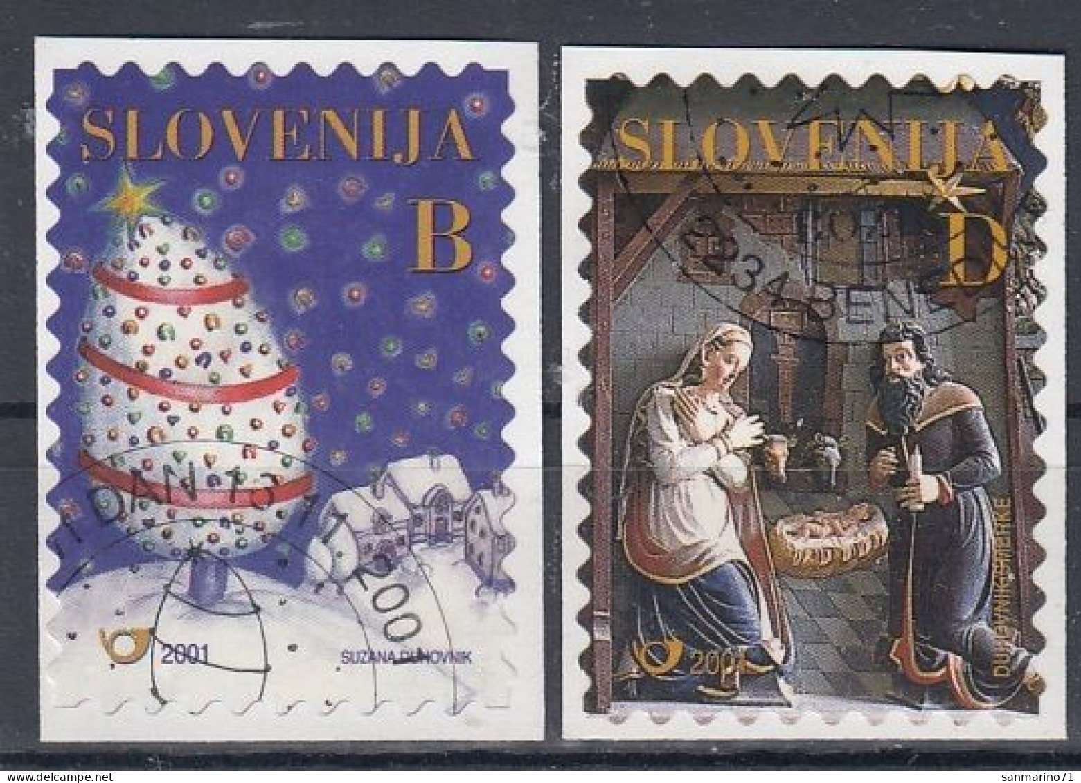 SLOVENIA 375-376,used,hinged - Christmas