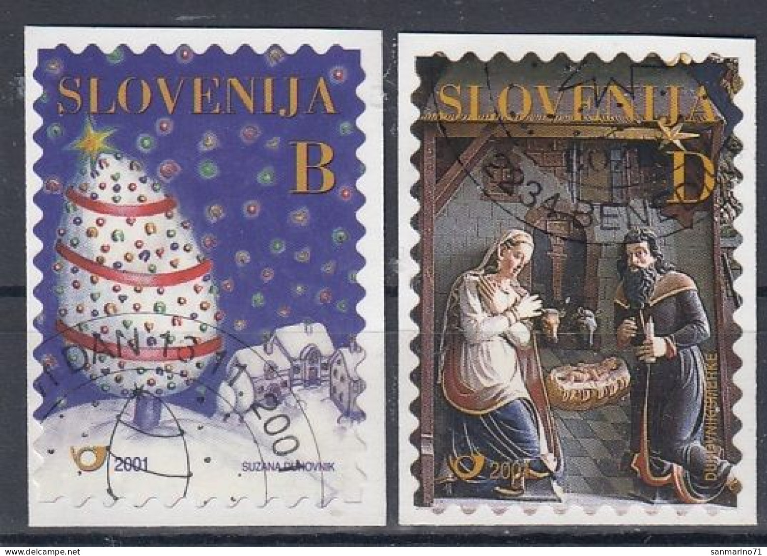 SLOVENIA 375-376,used,hinged - Noël