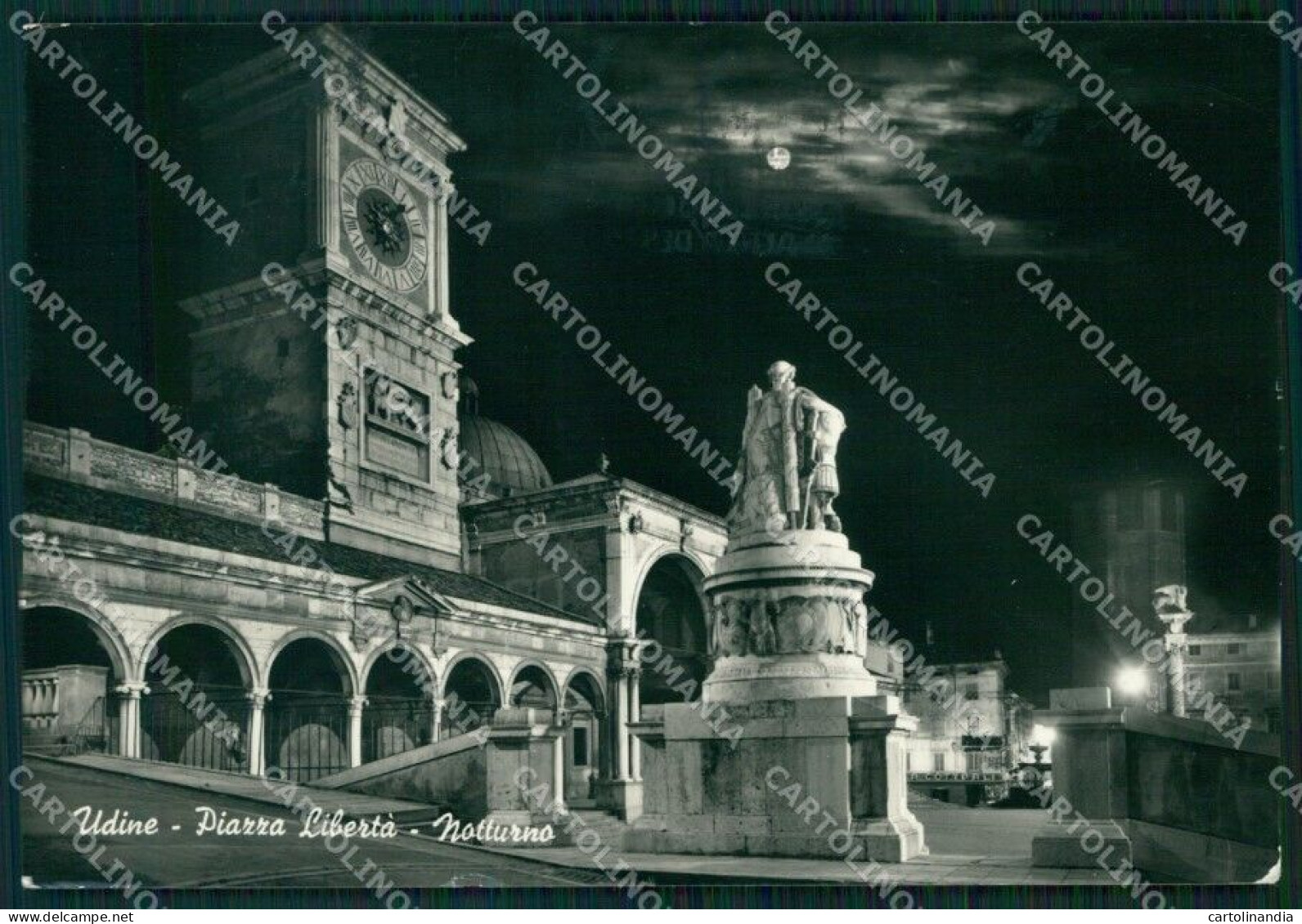 Udine Città Chiaro Di Luna FG Foto Cartolina HB4912 - Udine