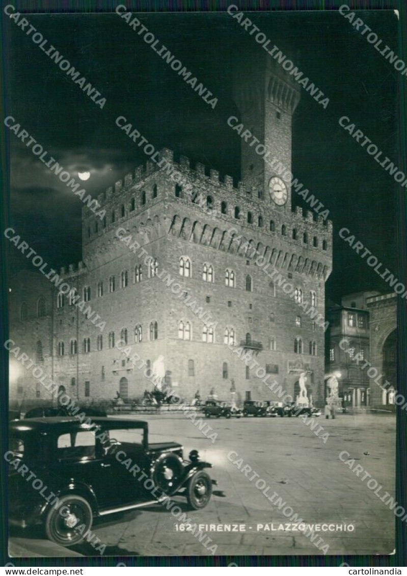 Firenze Città Palazzo Vecchio Auto Chiaro Di Luna FG Foto Cartolina HB4945 - Firenze