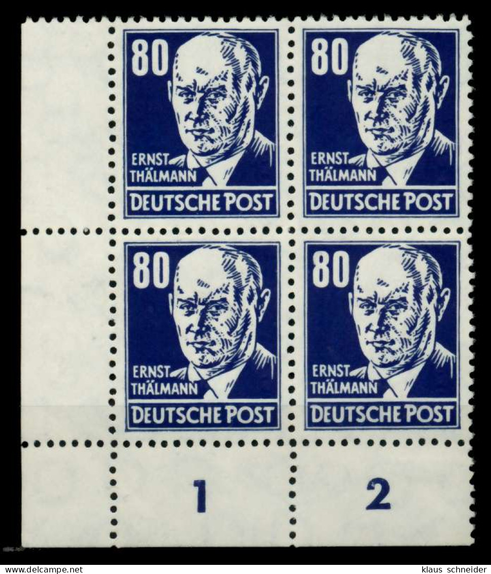 DDR 1952 Nr 339zaXI Postfrisch VIERERBLOCK ECKE-ULI Gep X71374A - Unused Stamps