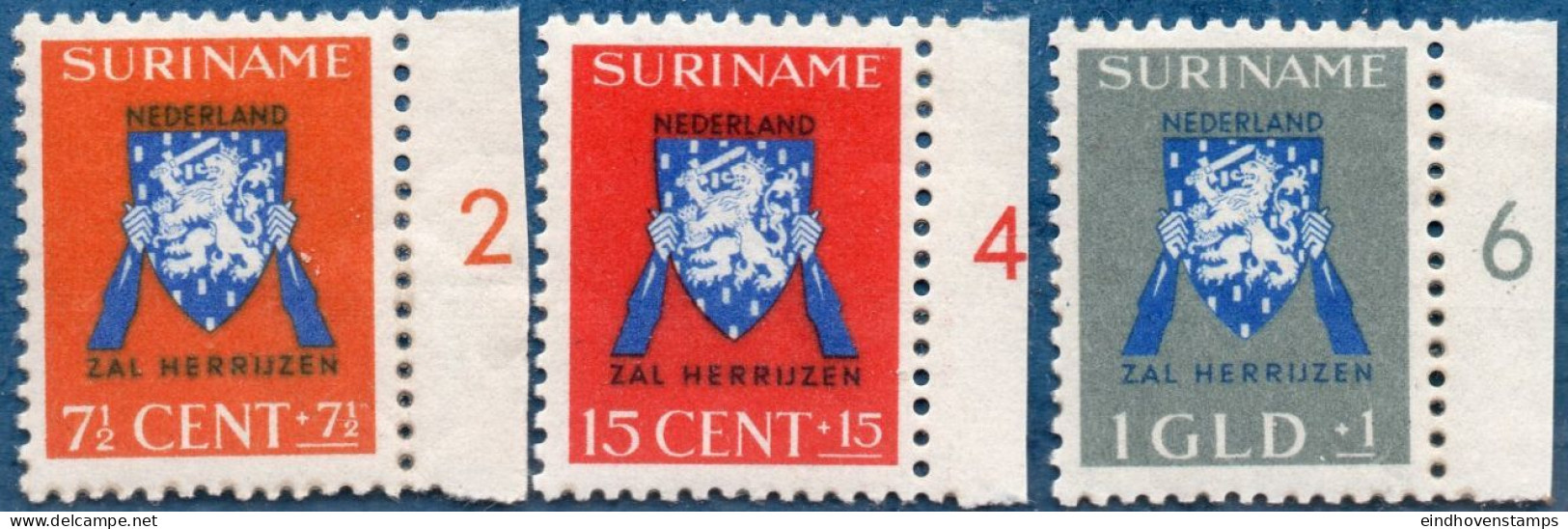 Suriname, 1941 Prince Bernard & Spitfire Fund 3 Values MNH - Suriname ... - 1975