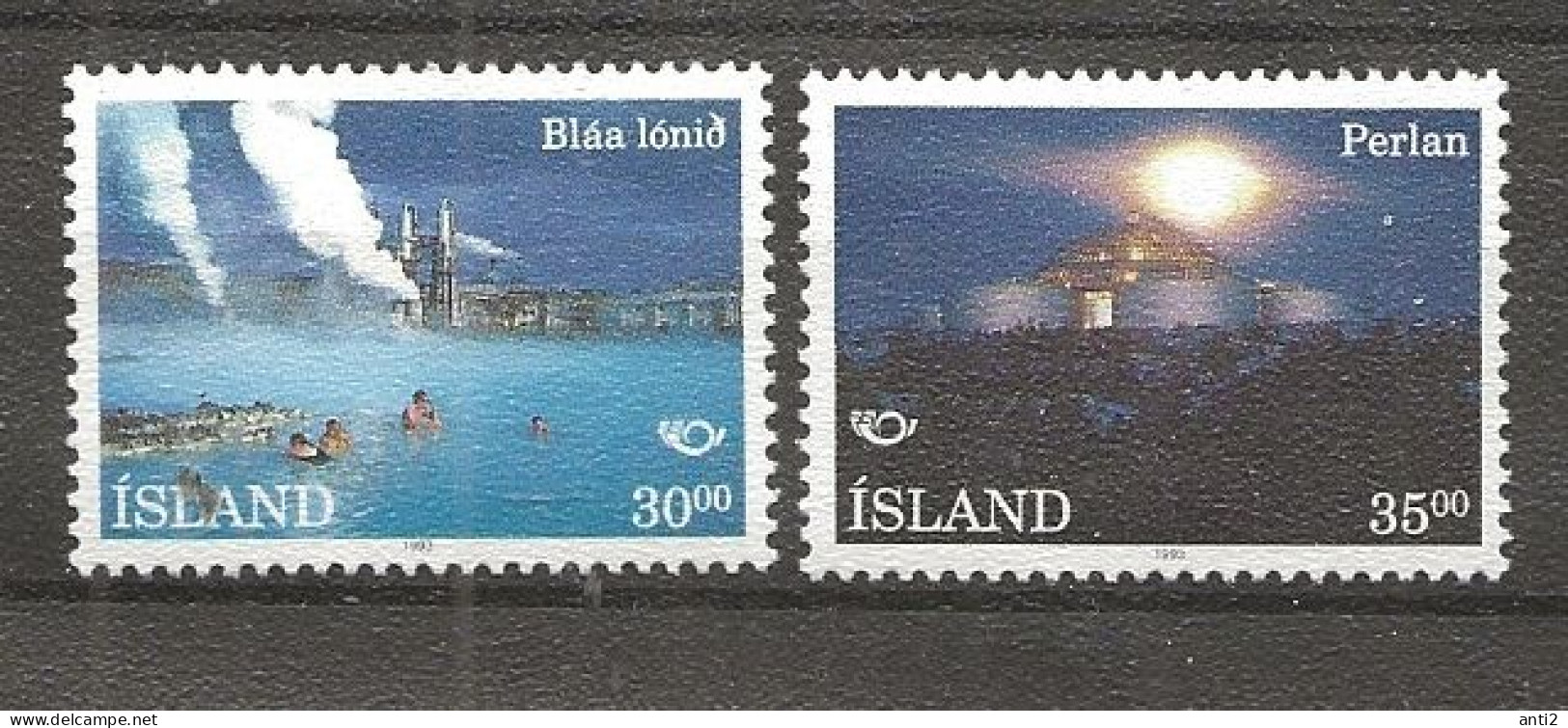 Iceland 1993 NORTH: Touristic Attractions, Blue Lagoon And  "Perlan" Water Storage Tank Mi 784 - 785, MNH(**) - Unused Stamps