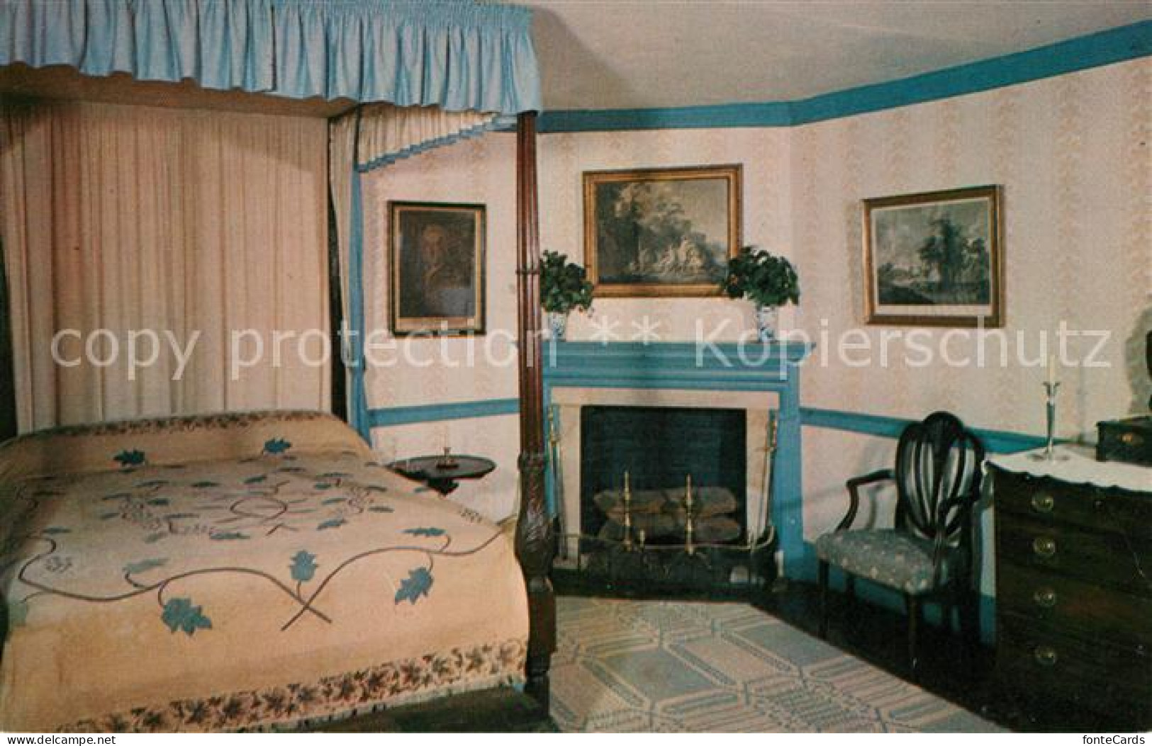 73123688 Mount_Vernon_Virginia Blue Bedroom Ehemaliger Landsitz Von Praesident G - Sonstige & Ohne Zuordnung