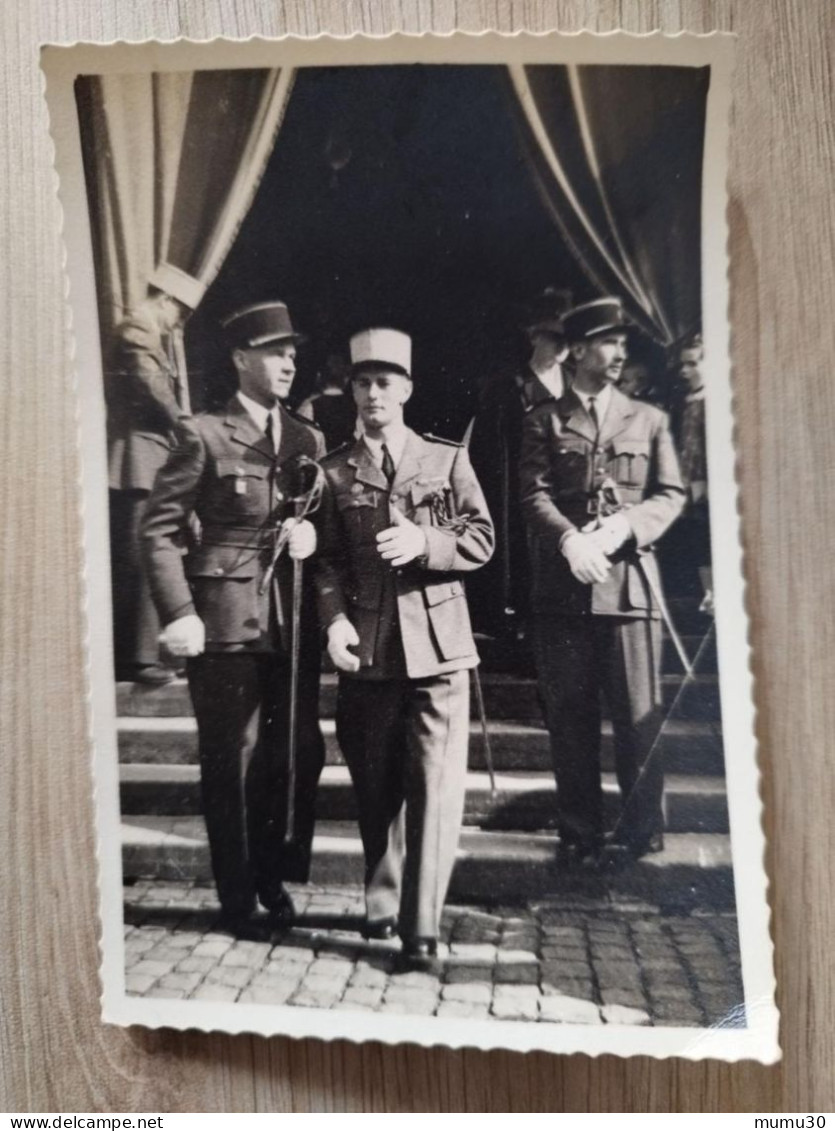 Photo Originale Officiers Gradés Cérémonie Uniforme Lieu à Définir - Uniformen