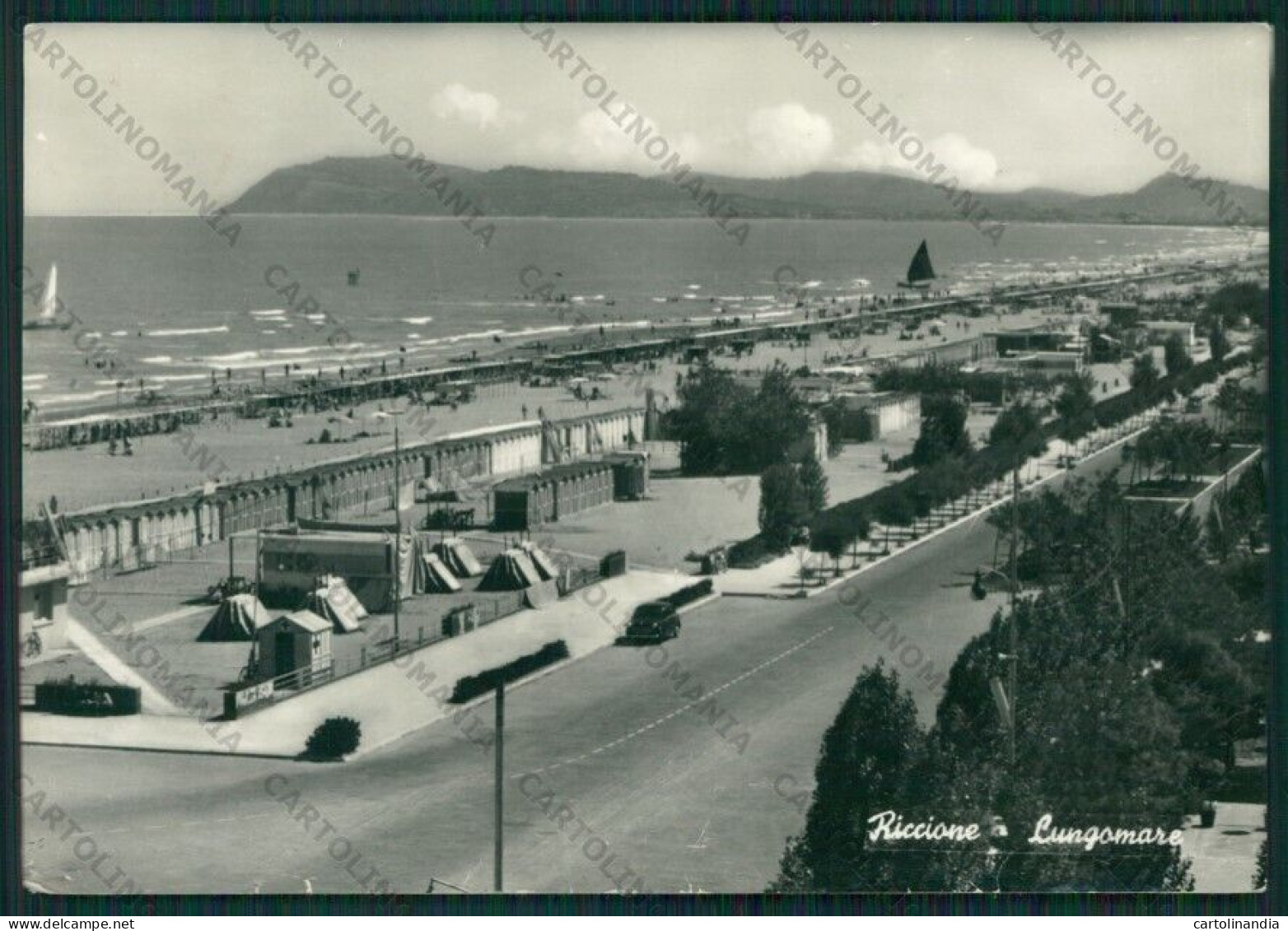 Rimini Riccione PIEGHINE Foto FG Cartolina KB0104 - Rimini