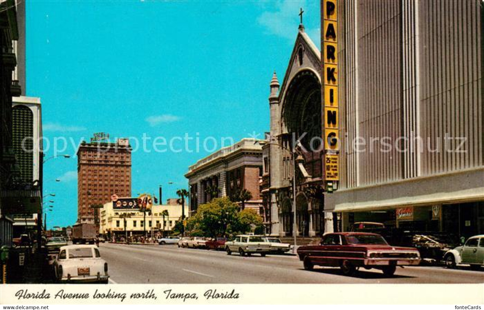 73123661 Tampa_Florida Florida Avenue Looking North Sacred Heart Church Post Off - Other & Unclassified