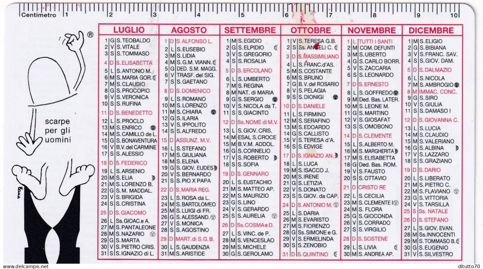 Calendarietto - Moreschi - Scarpe Per Gli Uomini - Anno 1999 - Tamaño Pequeño : 1991-00