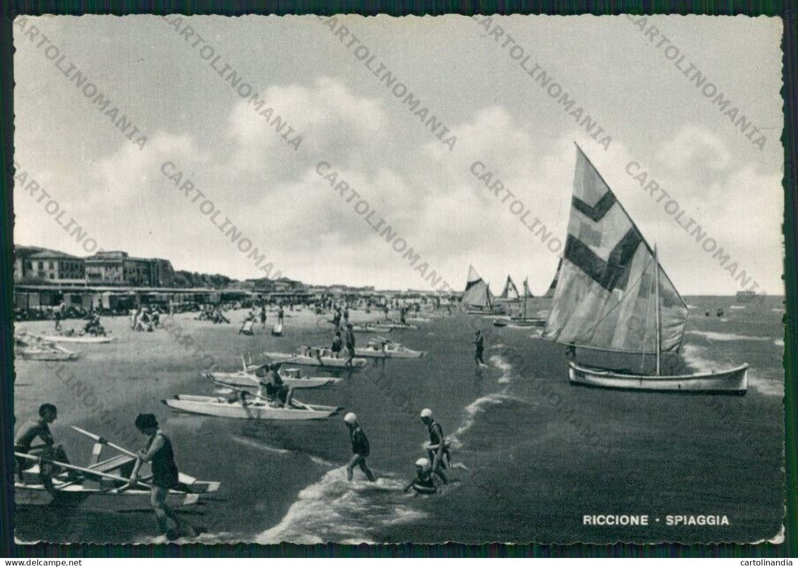 Rimini Riccione Barche Foto FG Cartolina KB0065 - Rimini