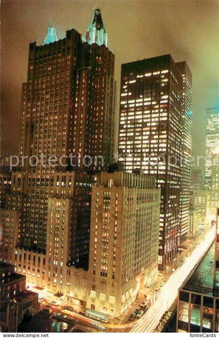73123636 New_York_City Waldorf Astoria Hilton Hotel At Night - Sonstige & Ohne Zuordnung