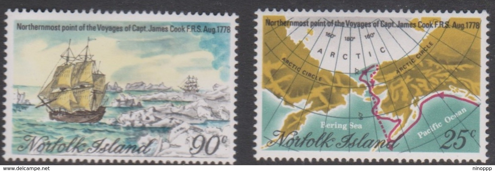 Norfolk Island ASC 215-216 1978 Capt Cook Voyages, Mint Never Hinged - Norfolk Eiland