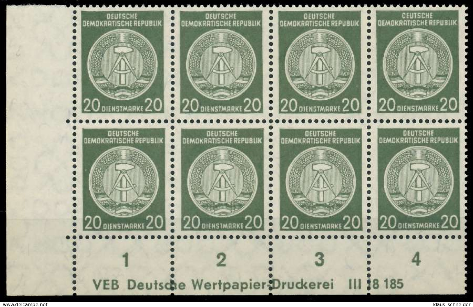 DDR DIENST HAMMER ZIRKEL Nr 37yBY DV Postfrisch SO ECKE X820A4E - Altri & Non Classificati