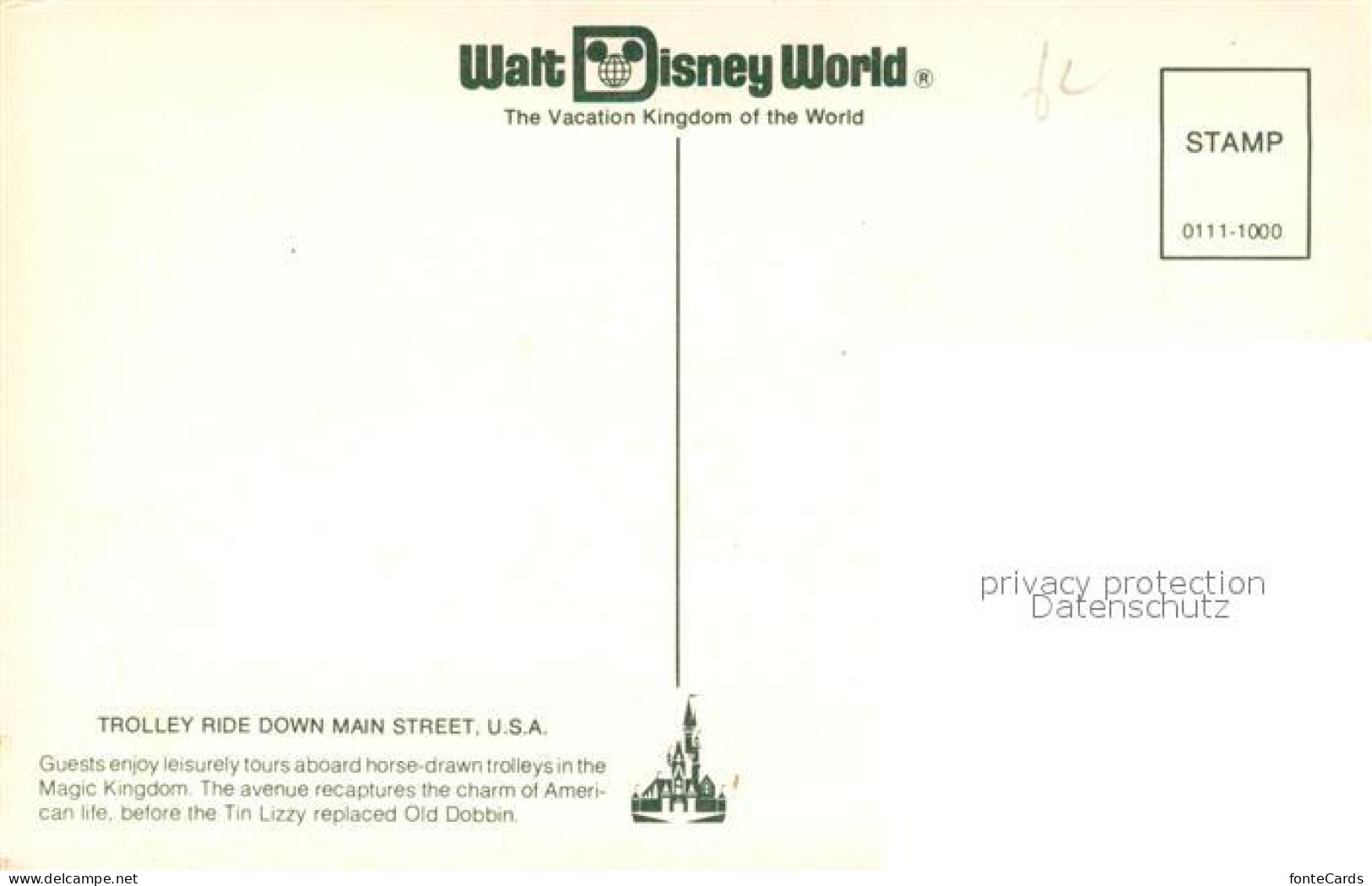 73123502 Walt_Disney_World Trolley Ride Down Main Street Horse Drawn Trolley - Sonstige & Ohne Zuordnung