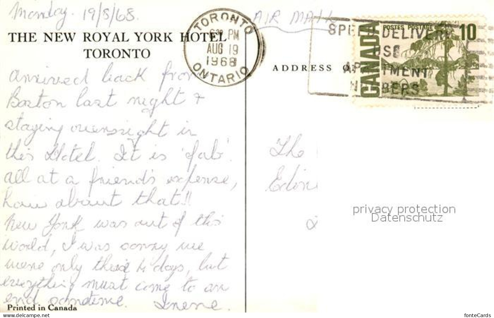 73122430 Toronto Canada Royal York Hotel Illustration  - Non Classificati