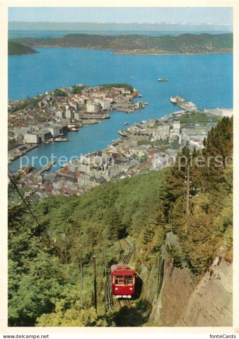 73121593 Bergen Norwegen Seilbahn Panorama Bergen Norwegen - Norway