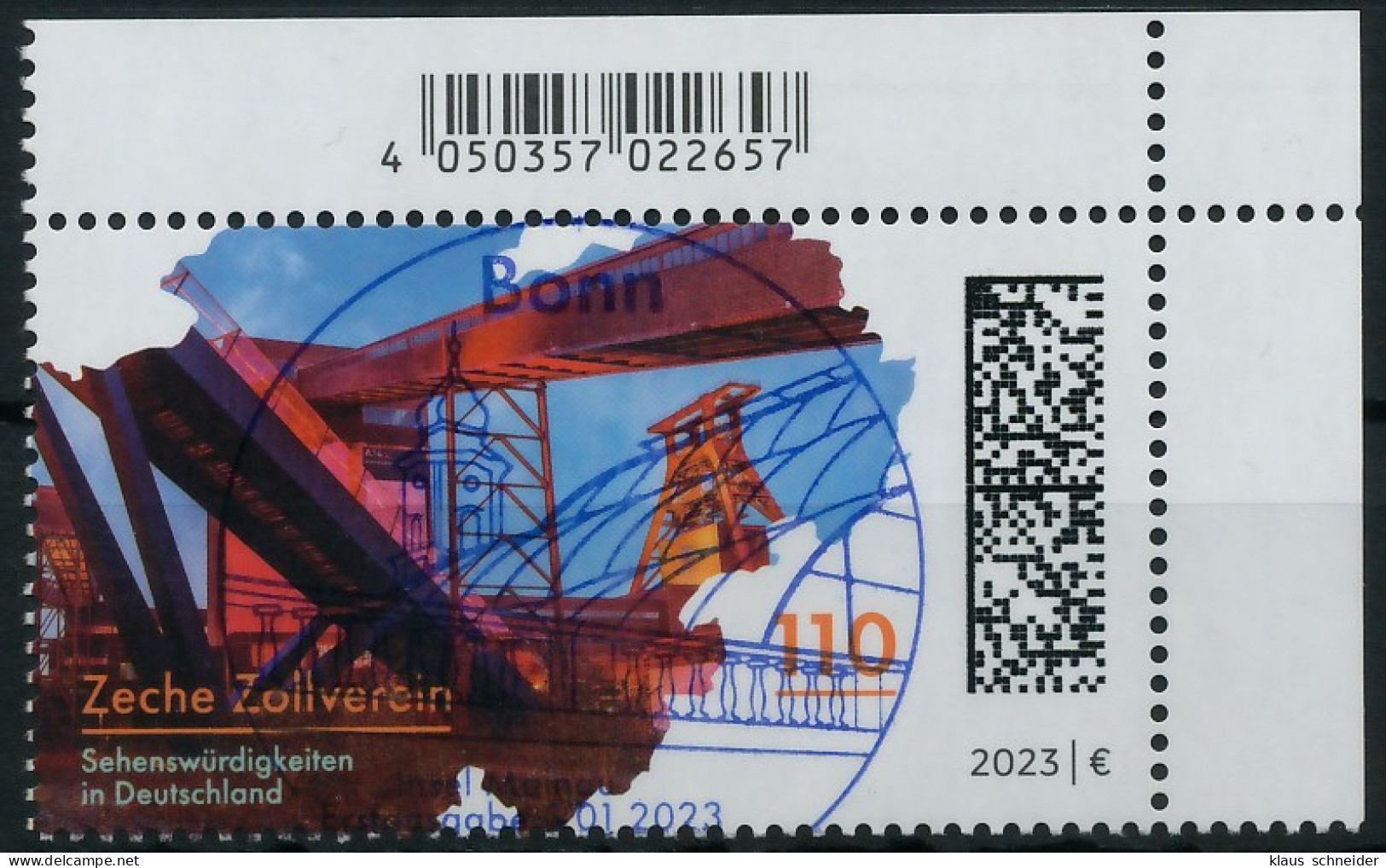 BRD BUND 2023 Nr 3739 ESST Zentrisch Gestempelt ECKE-ORE X599CAE - Used Stamps