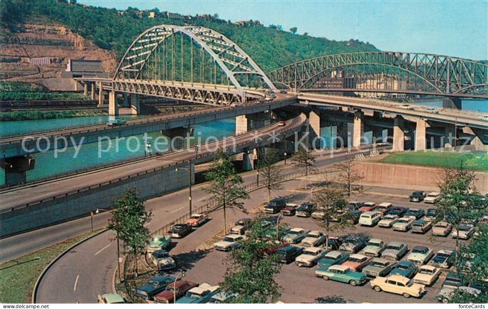 73098318 Pittsburgh Fliegeraufnahme Fort Pitt Tunnel Golden Triangle Pittsburgh - Other & Unclassified