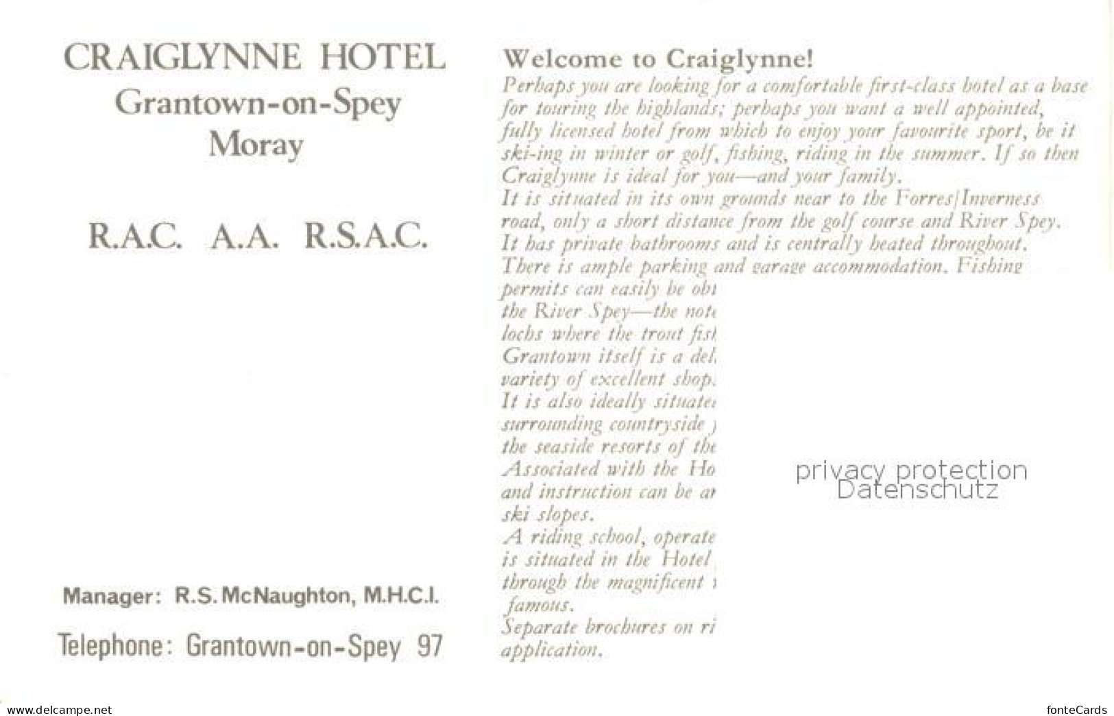 73096178 Grantown On Spey Craiglynne Hotel  - Autres & Non Classés