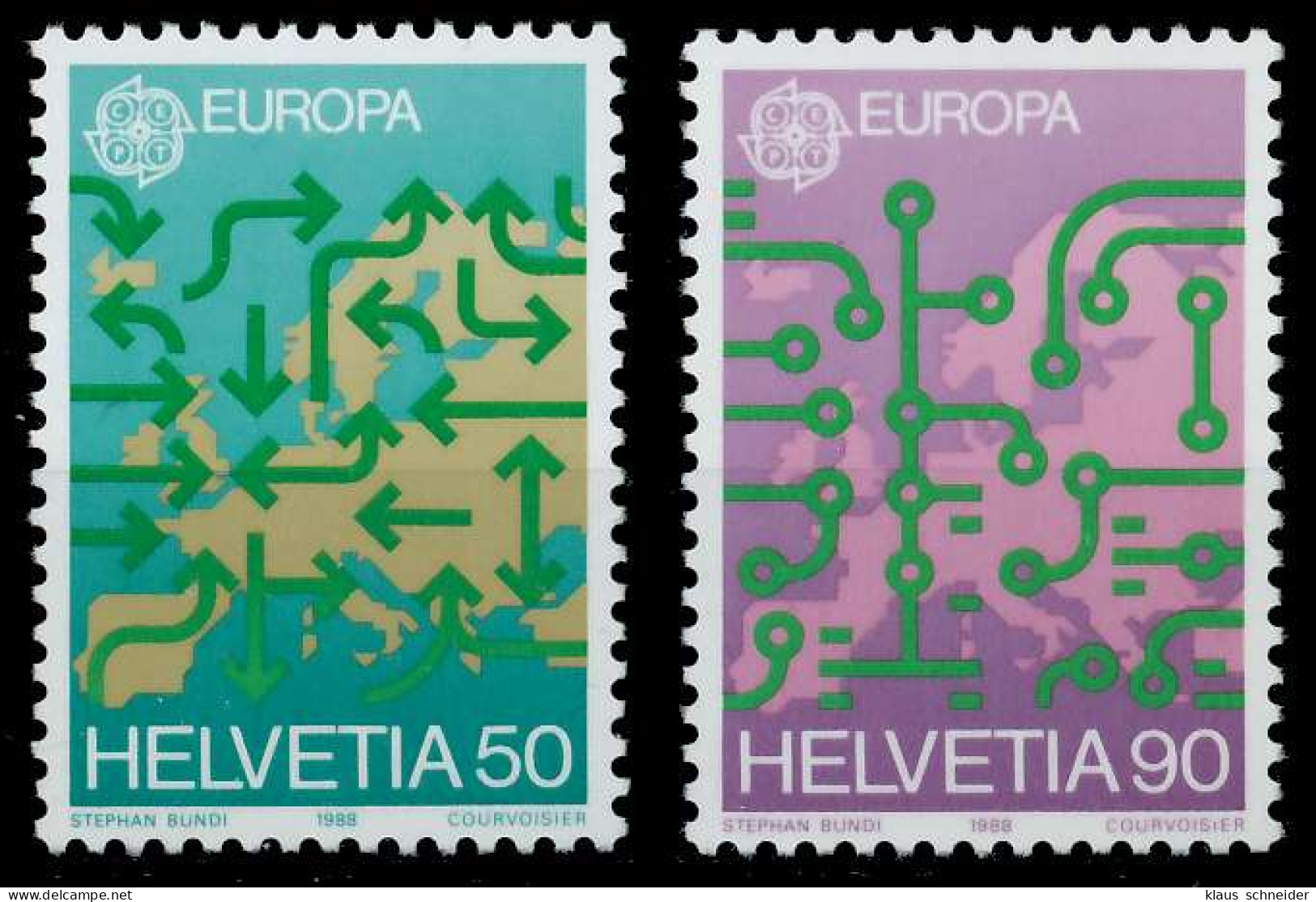 SCHWEIZ 1988 Nr 1370-1371 Postfrisch S1F9502 - Unused Stamps