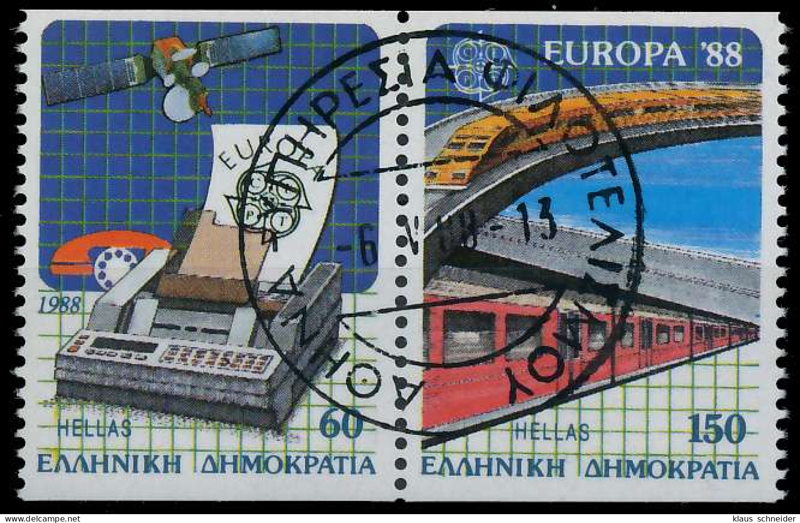 GRIECHENLAND 1988 Nr 1685C-1686C Zentrisch Gestempelt WAAGR X5CA3DE - Used Stamps