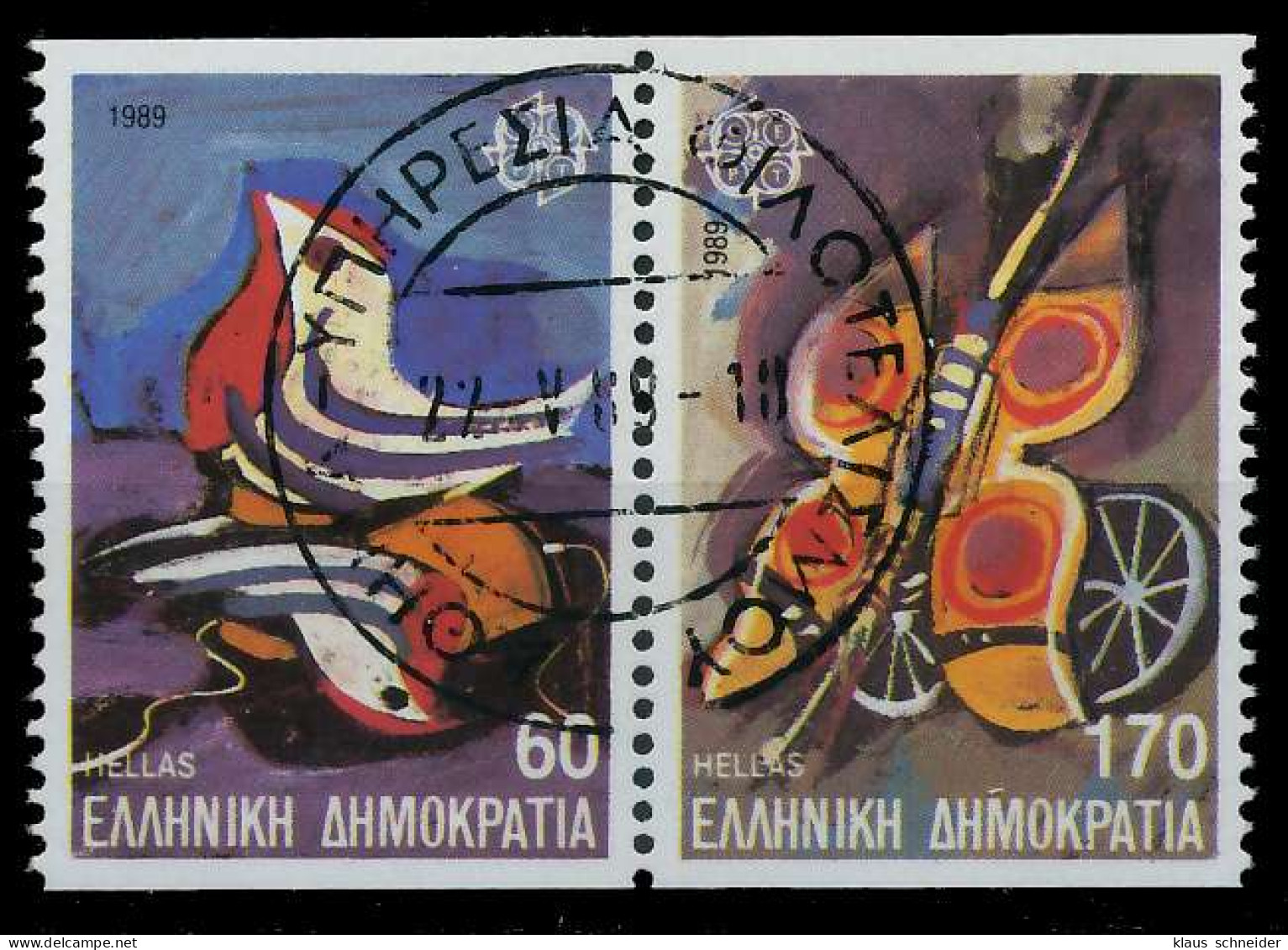 GRIECHENLAND 1989 Nr 1721C-1722C Zentrisch Gestempelt WAAGR X5CF172 - Used Stamps