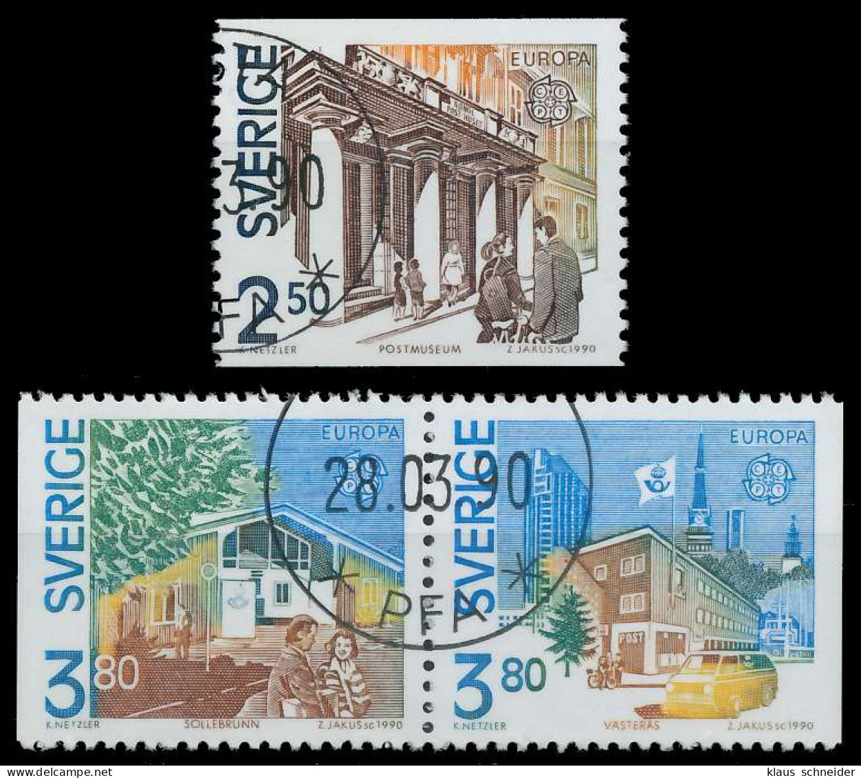 SCHWEDEN 1990 Nr 1589-1591mWP Gestempelt X5D2DDE - Used Stamps