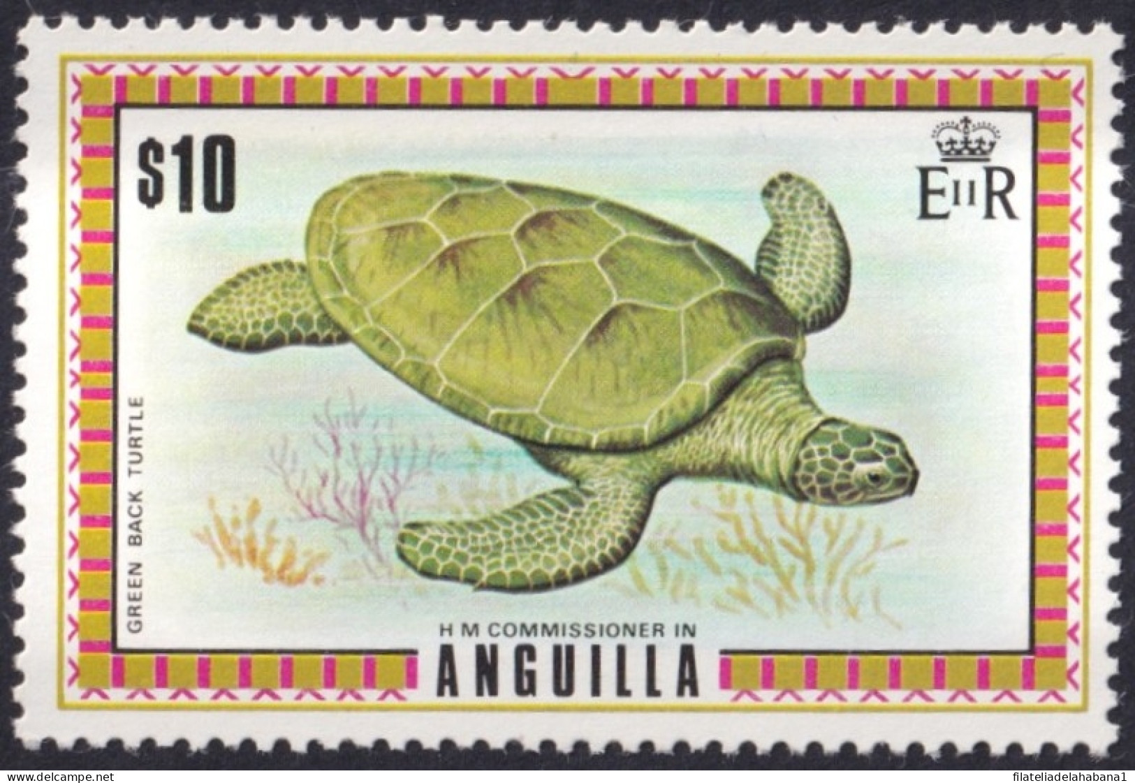 F-EX49864 ANGUILLA MNH 1975 SEA WILDLIFE 10$ TURTLE.  - Tartarughe