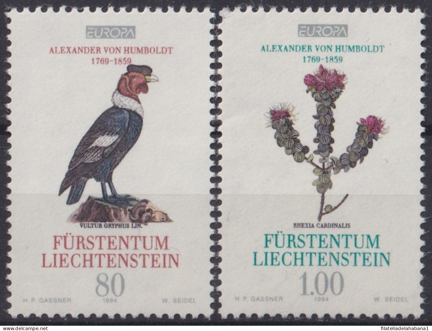 F-EX49878 LIECHTENSTEIN MNH 1994 ALEXANDER VON HUMBOLDT BIRD AVES PAJAROS FLOWER.  - Altri & Non Classificati