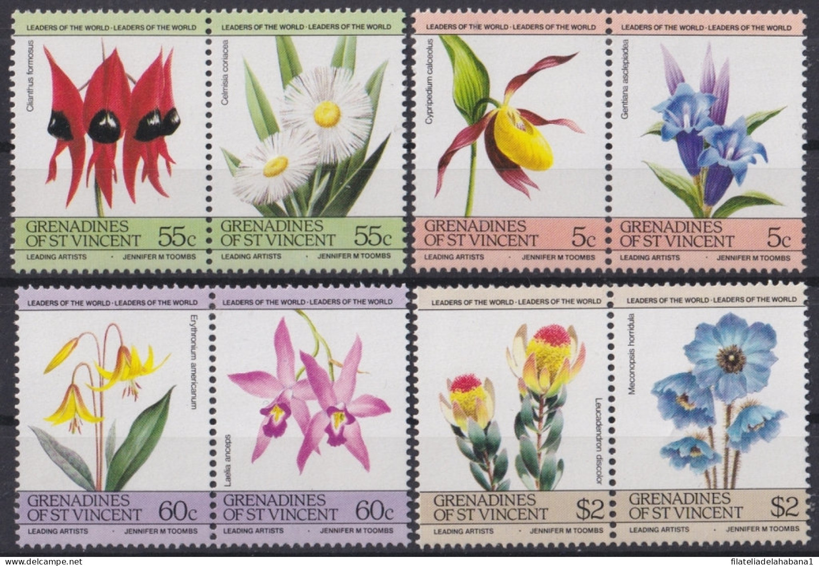 F-EX49869 GRENADINES & ST VINCENT MNH 1985 FLOWER FLORES.  - Orchidées