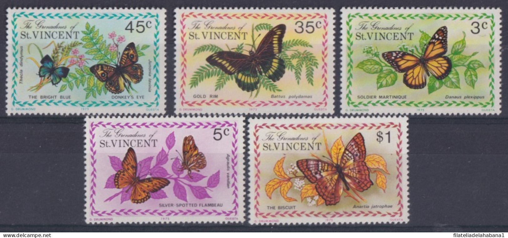 F-EX49871 ST VINCENT 1975 MNH BUTTERFLIES MARIPOSAS INSECTS ENTOMOLOGY.  - Schmetterlinge