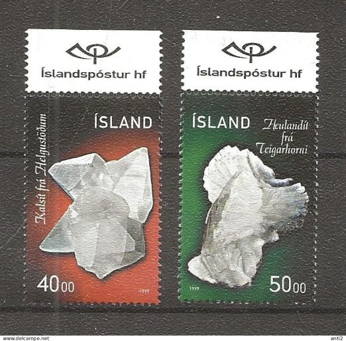 Island Iceland 1999 Minerals, Calcite From Helgustöum And Heulandit From Teigarhorni Mi 917-918, MNH(**) - Ongebruikt