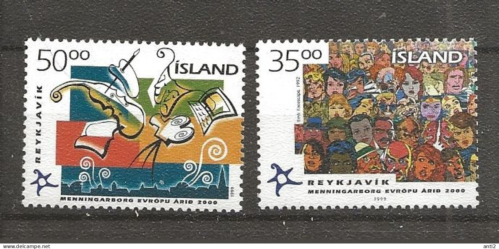 Iceland 1999 Reykjavík - European Capital Of Culture 2000 Mi 925-926 MNH(**) - Ongebruikt