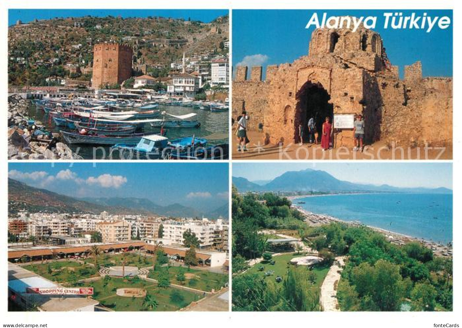 73073783 Alanya Hafen Ruine Stadtblick Strandpanorama Alanya - Turquie