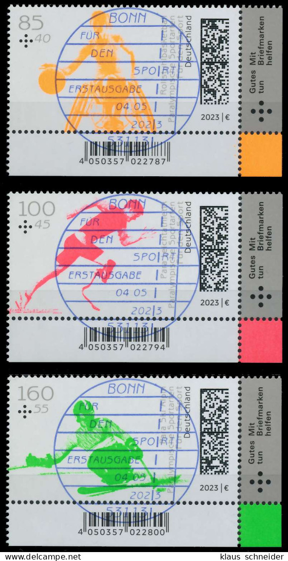 BRD BUND 2023 Nr 3762-3764 ESST Zentrisch Gestempelt ECKE-UR X61EC72 - Gebraucht