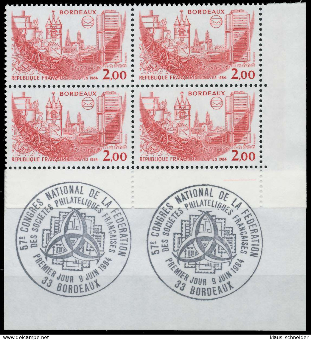 FRANKREICH 1984 Nr 2449 Postfrisch VIERERBLOCK ECKE-URE X61ED8A - Neufs