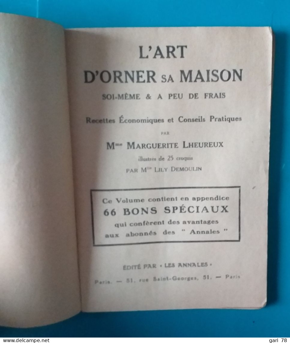 Marguerite LHEUREUX L'art D'orner Sa Maison Soi Même Et à Peu De Frais - Recettes économiques Et Conseils Pratiques - Bricolage / Tecnica