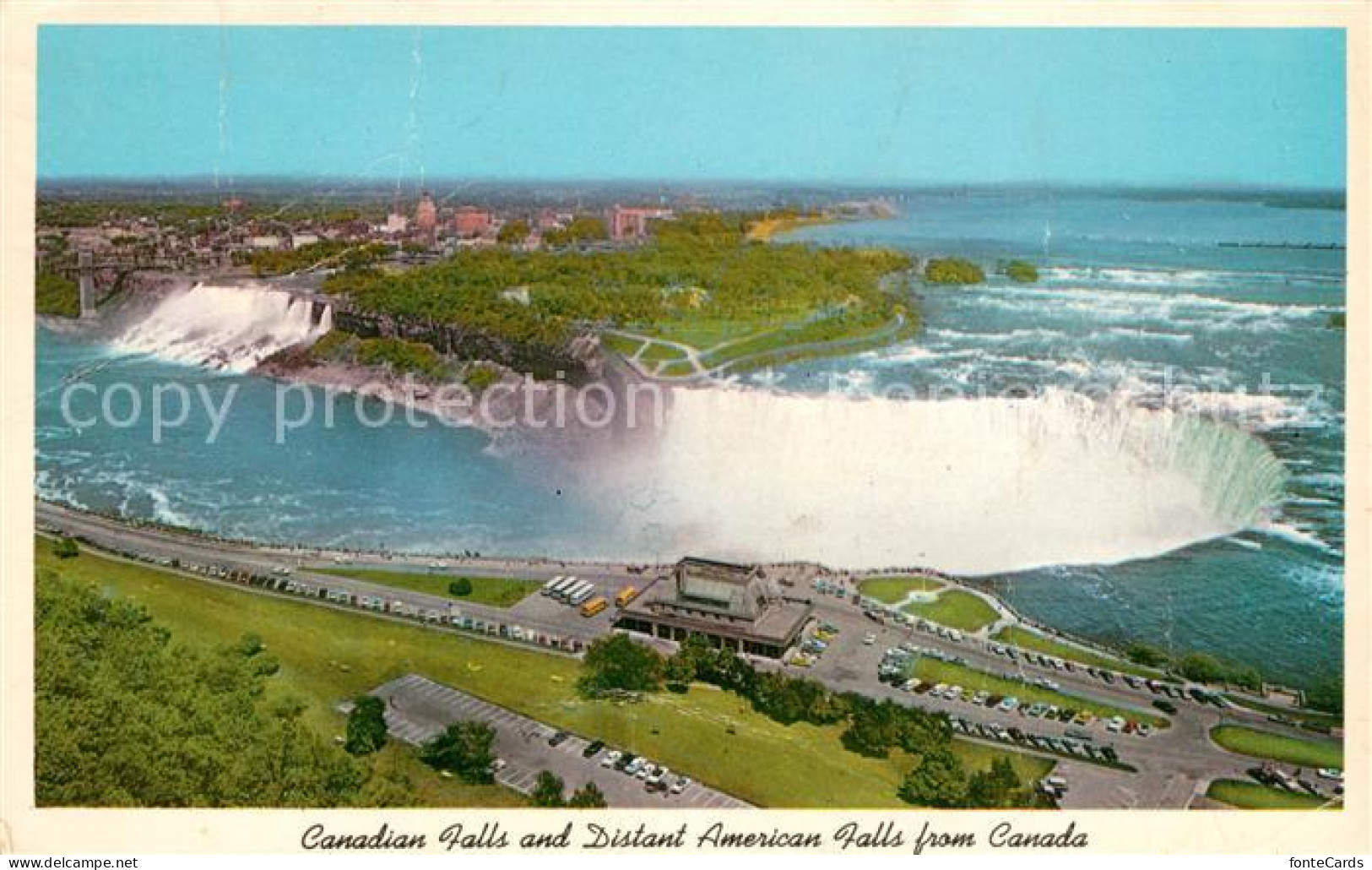 73071776 Niagara Falls Ontario Canadian Falls And Distant American Falls Aerial  - Unclassified