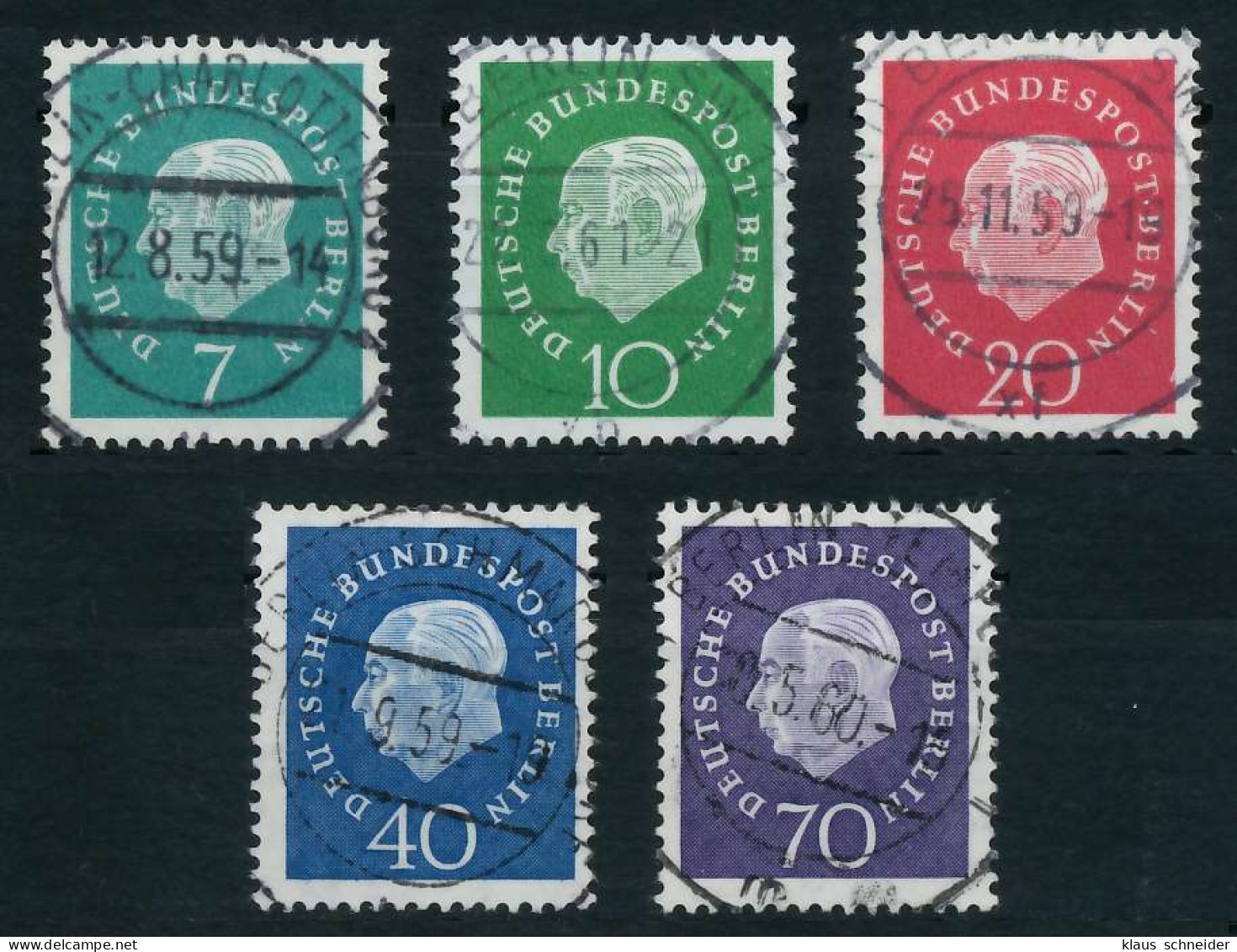 BERLIN DS HEUSS 3 Nr 182-186 Zentrisch Gestempelt X6421FA - Used Stamps