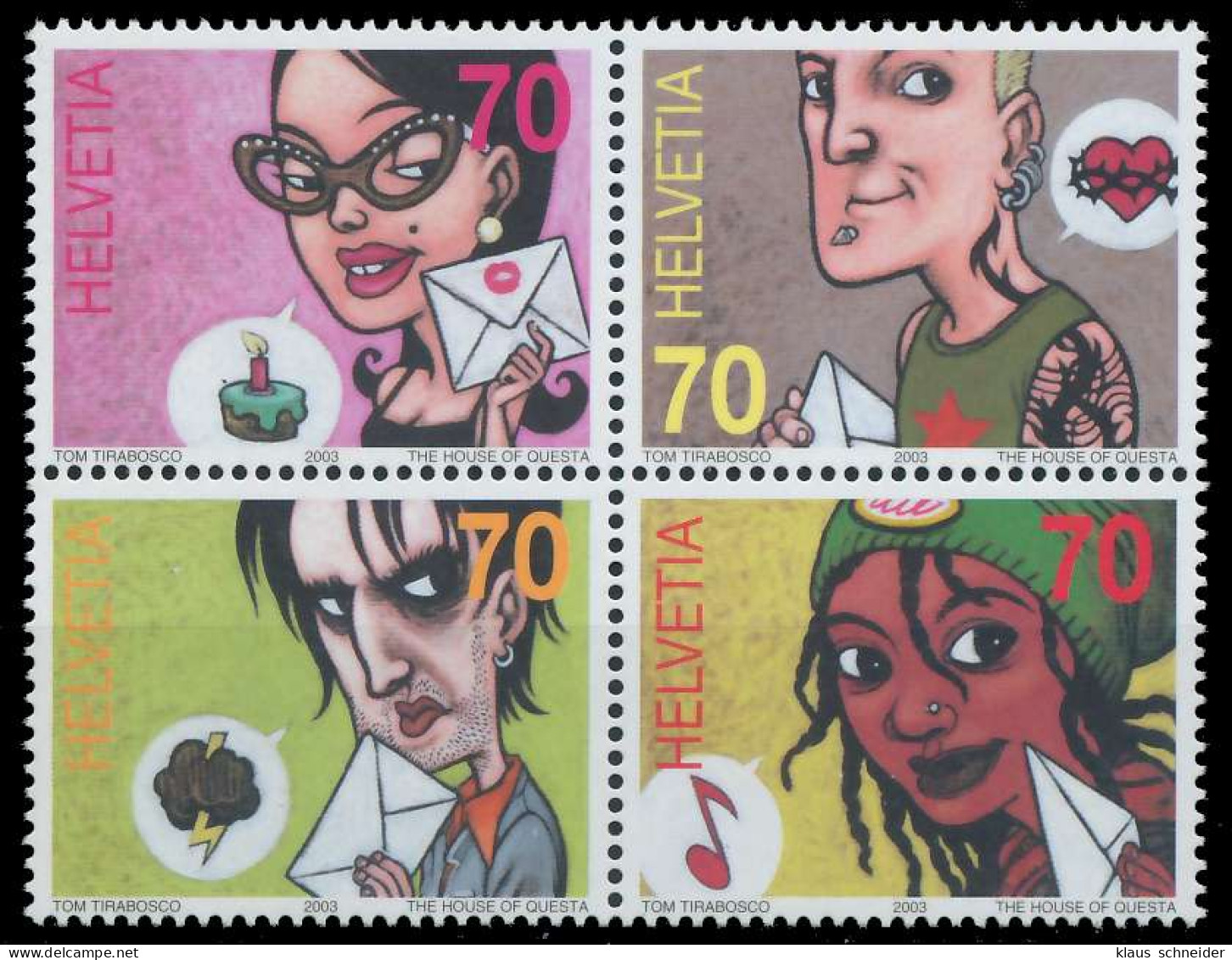SCHWEIZ 2003 Nr 1839VBa-1842VBa Postfrisch VIERERBLOCK X64C04A - Unused Stamps