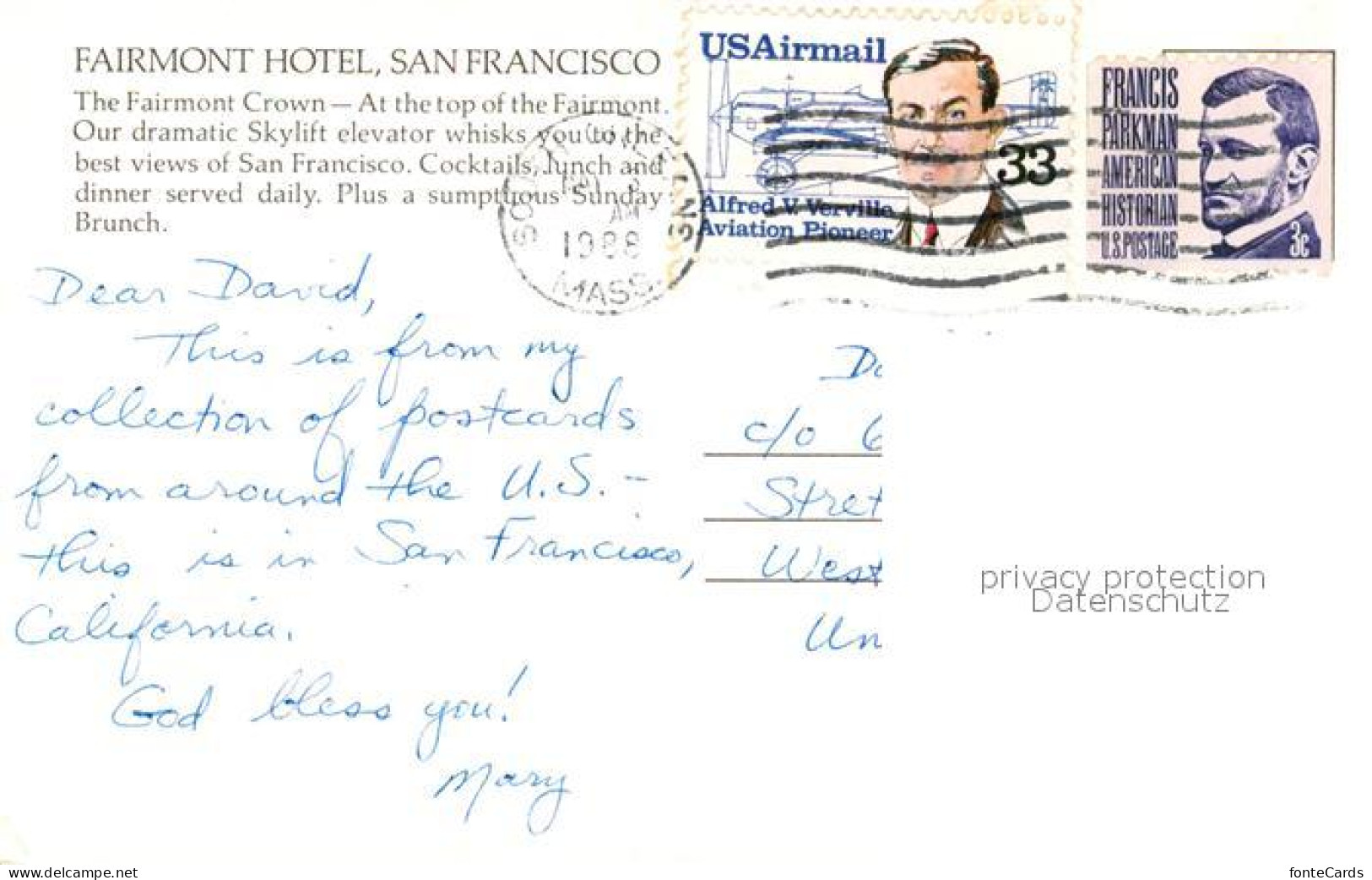 73061092 San_Francisco_California Stadtblick Fairmont Hotel - Other & Unclassified