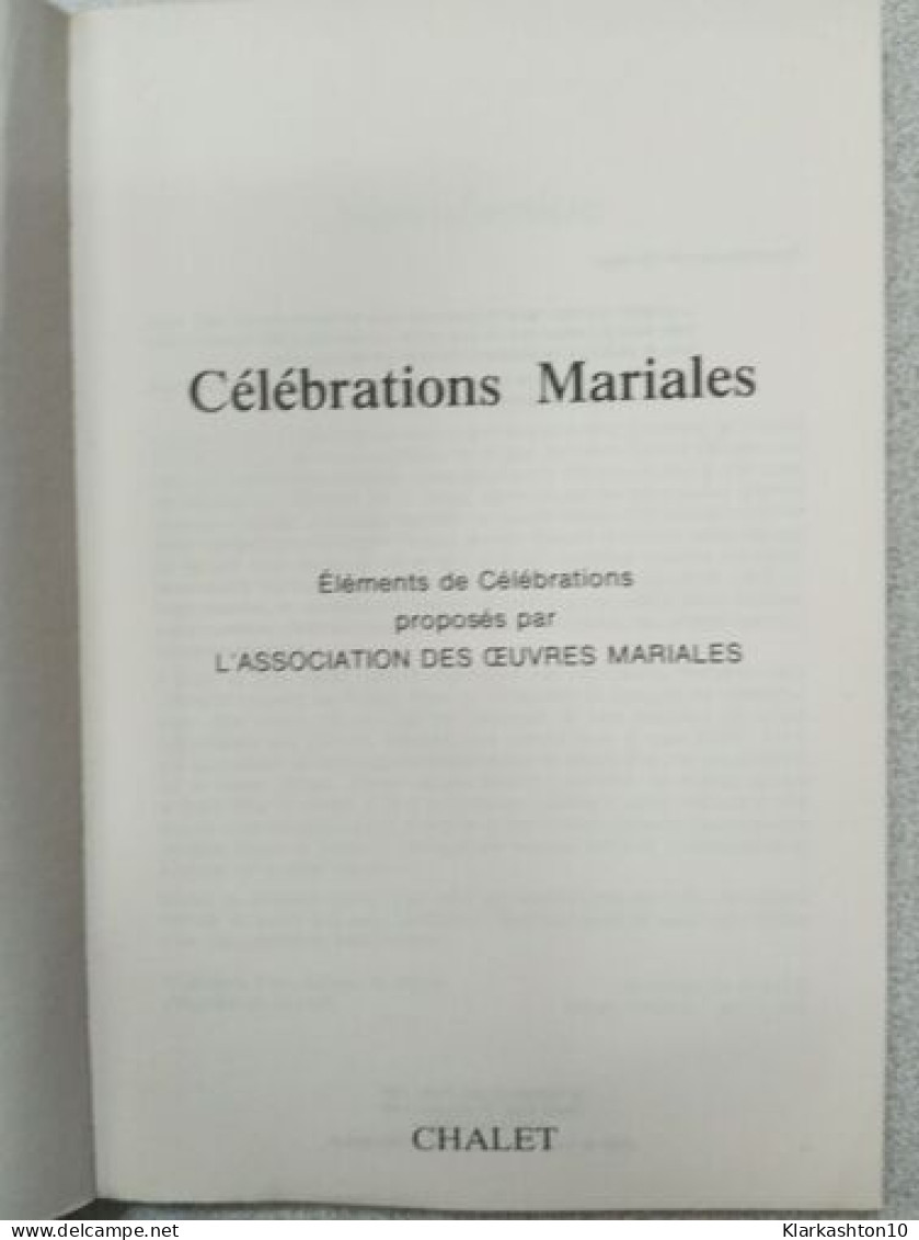 Célébrations Mariales - Autres & Non Classés