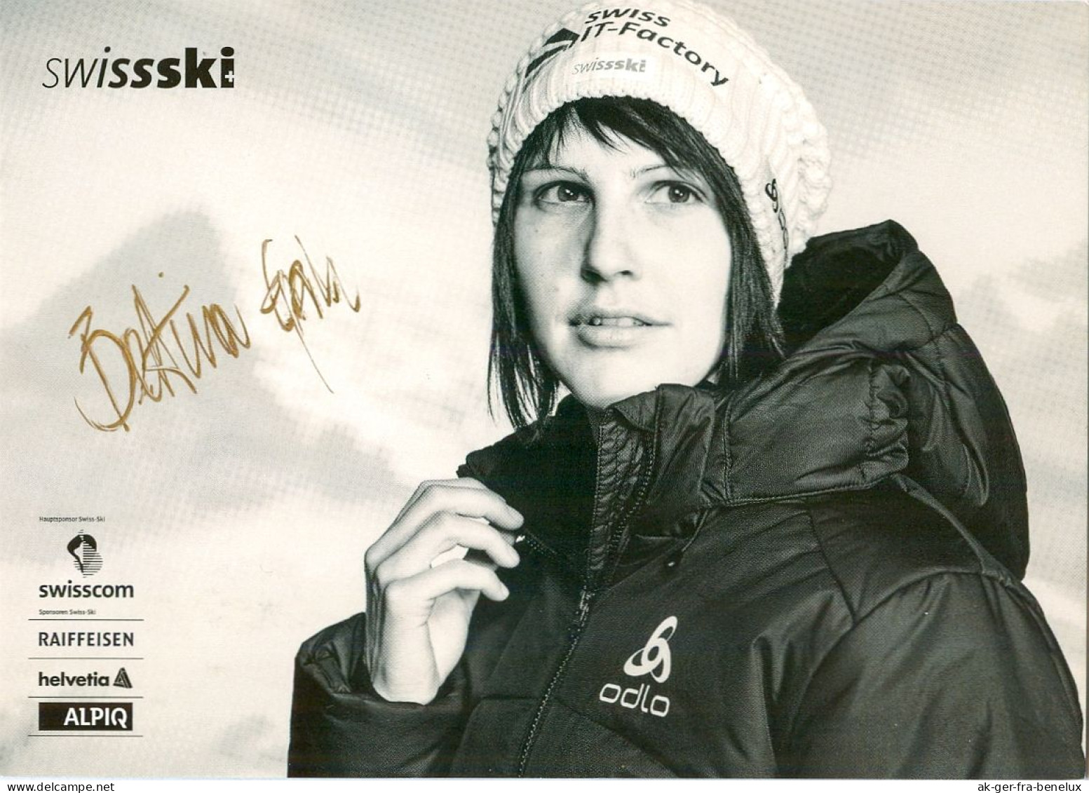 Autogramm Swissski-AK Langläuferin Bettina Gruber Schweiz Rossa Moesa Graubünden Chur Olympia Bern Cross-country Skiing - Autographes