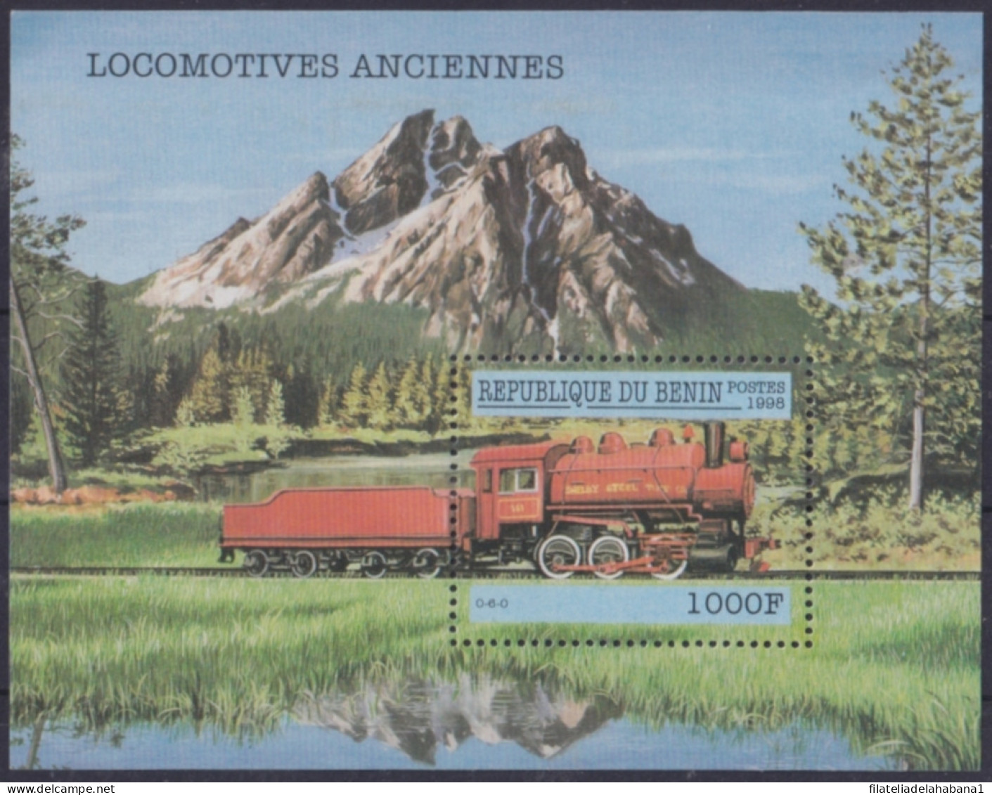 F-EX49882 BENIN MNH 1998 RAILROAD RAILWAYS TRAIN LOCOMOTIVA FERROCARRIL.  - Trains