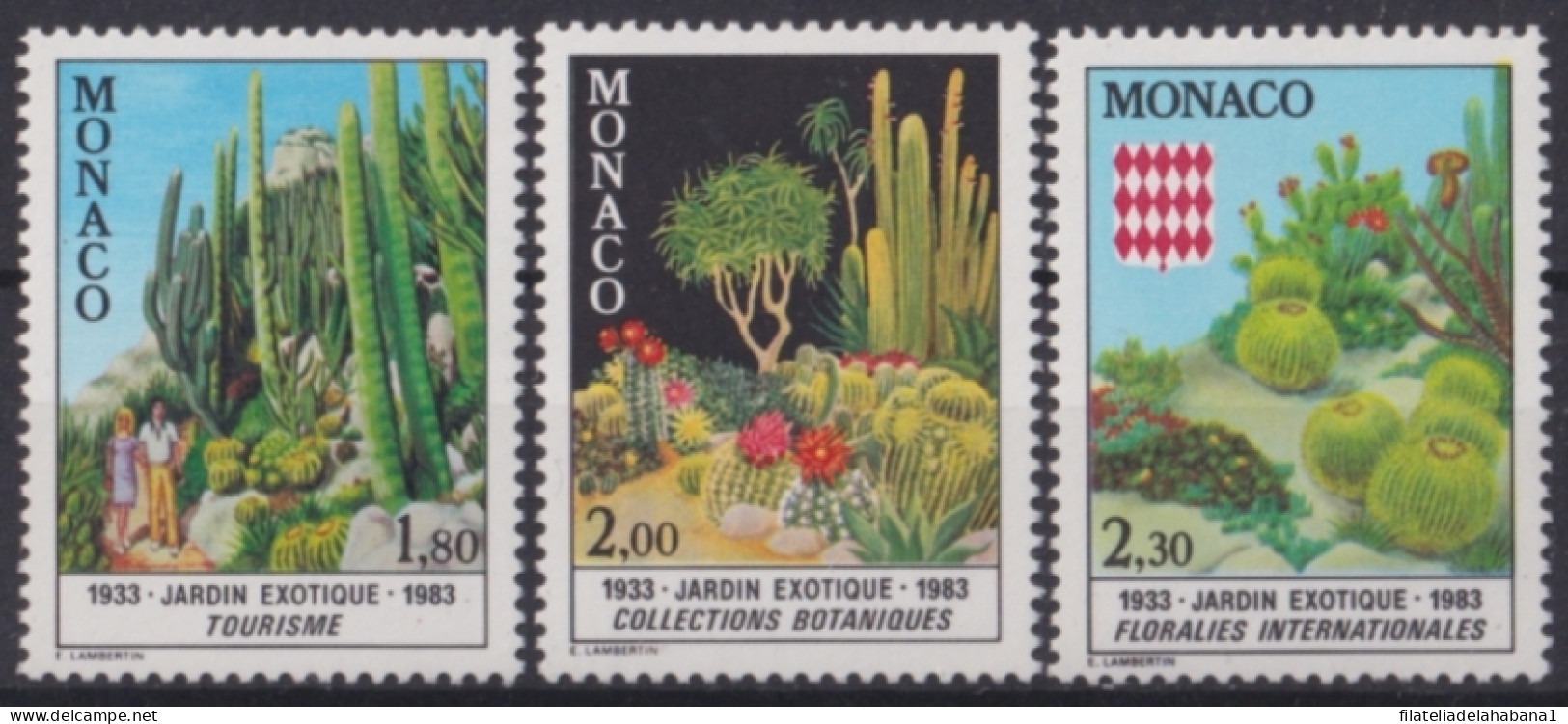 F-EX48205 MONACO MNH 1983 EXOTIC GARDEN CACTUS FLOWER.  - Cactussen