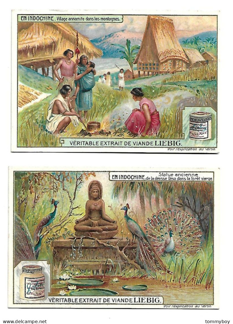 S 904, Liebig 6 Cards, En Indochine ( 1 Card Has Strange Cuts In The Corners),  ( Ref B24) - Liebig